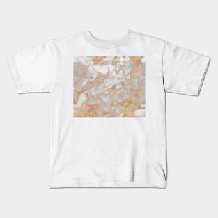 Rose gold marble dazzling swirl Kids T-Shirt